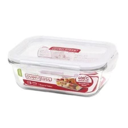 Lock & Lock Lock & Lock LLG423 14 oz Purely Better Glass Rectangular Food Storage Container; Clear LLG423